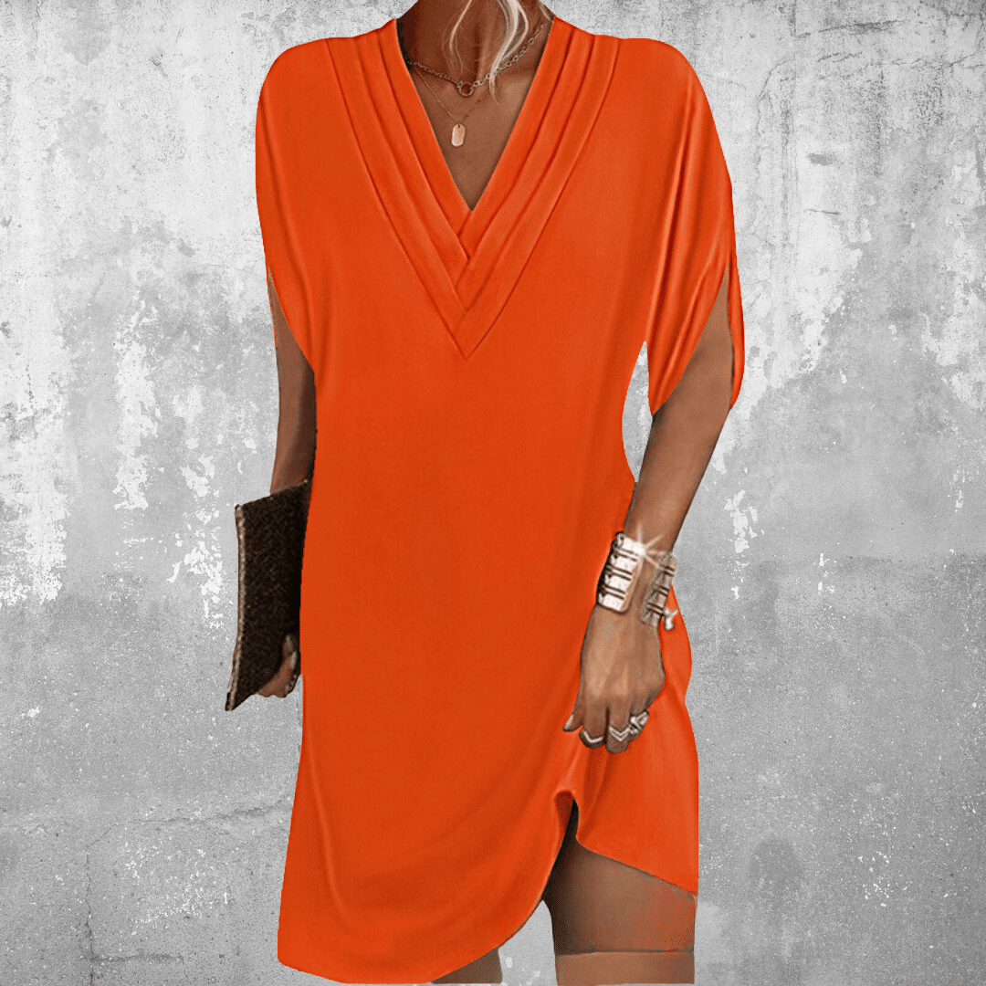 Victoria – V-Neck Draped Mini Dress