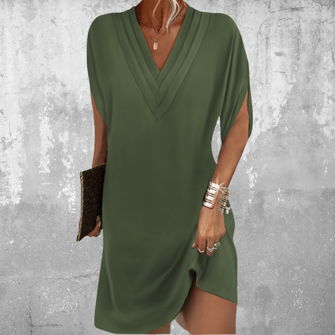 Victoria – V-Neck Draped Mini Dress