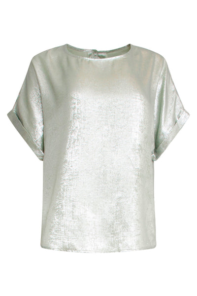 Light Metallic Top | Soft Green
