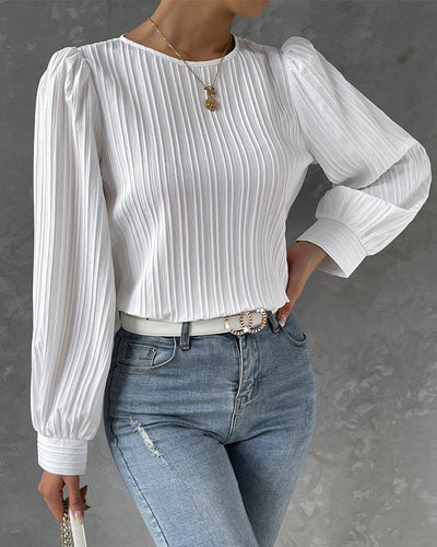 Edith – Textured Long Sleeve Blouse
