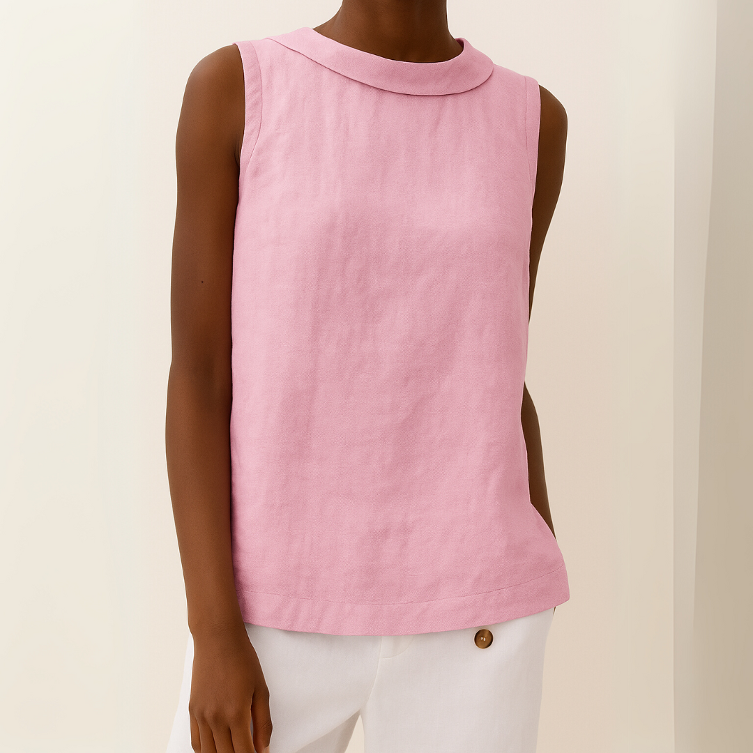 Avice – Sleeveless Roll Collar Top
