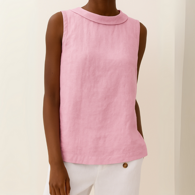 Avice – Sleeveless Roll Collar Top