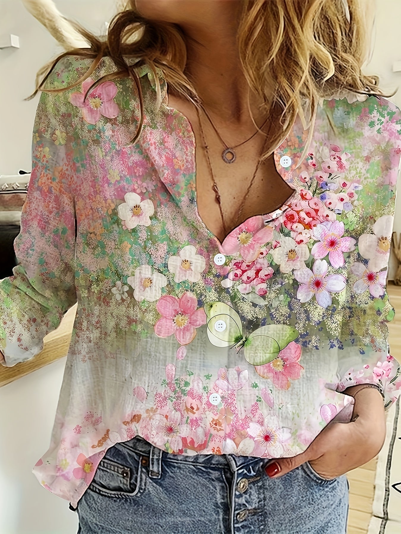 Callista™ Floral Watercolor Blouse