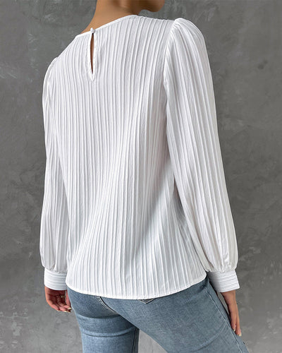 Edith – Textured Long Sleeve Blouse