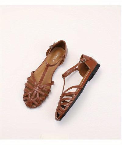 Golda™ Retro Buckled Flat Sandals