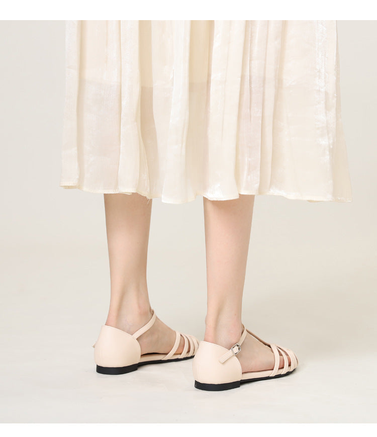 Golda™ Retro Buckled Flat Sandals