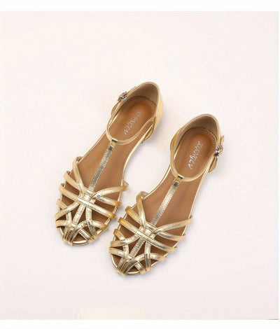 Golda™ Retro Buckled Flat Sandals