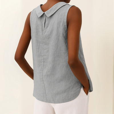 Avice – Sleeveless Roll Collar Top