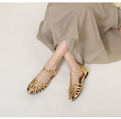 Golda™ Retro Buckled Flat Sandals