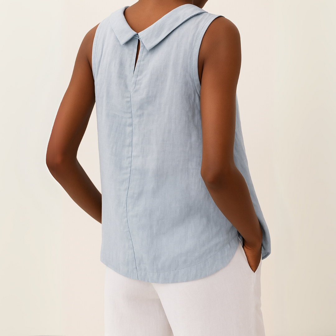 Avice – Sleeveless Roll Collar Top