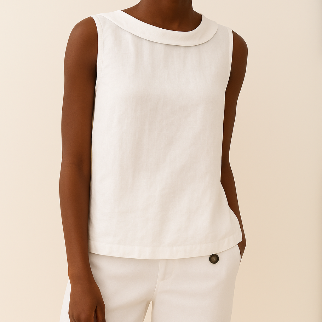Avice – Sleeveless Roll Collar Top