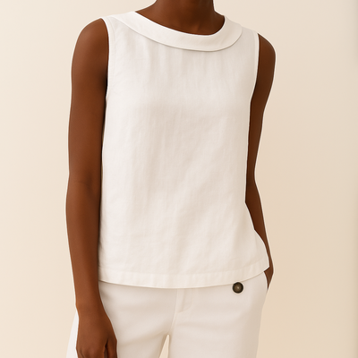 Avice – Sleeveless Roll Collar Top