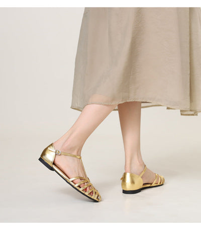 Golda™ Retro Buckled Flat Sandals