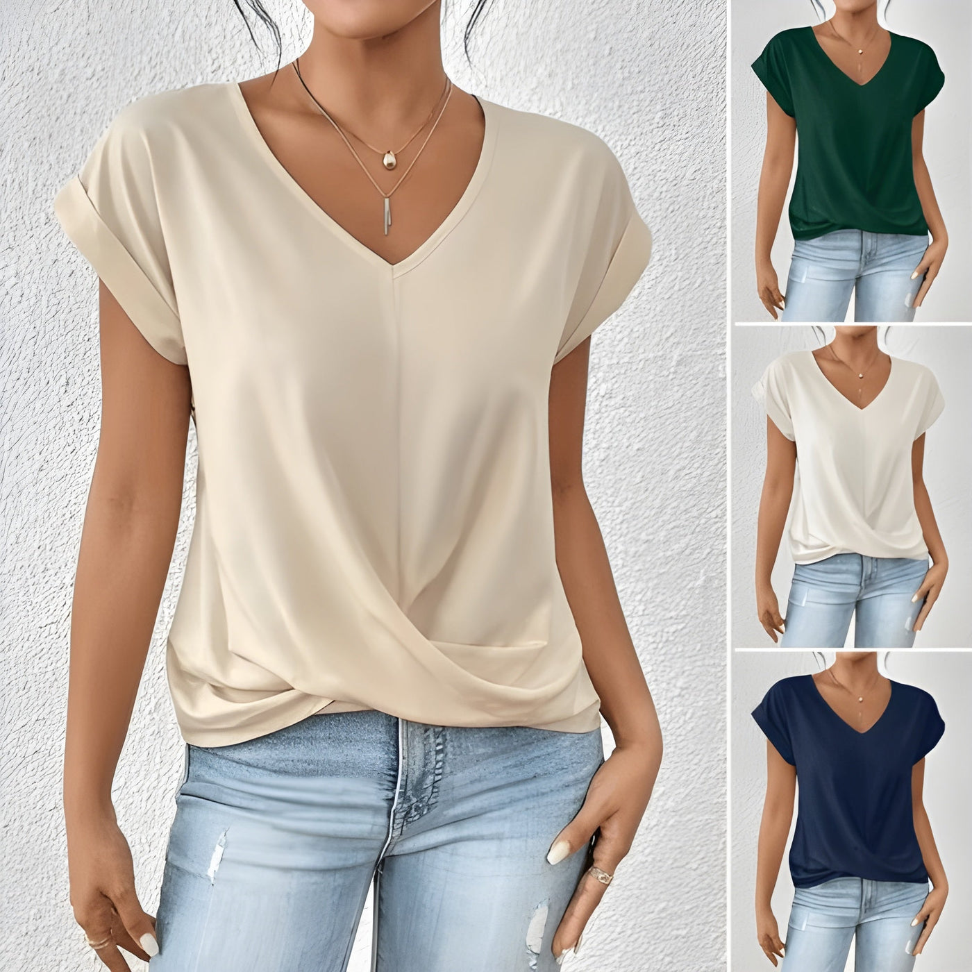 Maia – Twist Front V-Neck Top