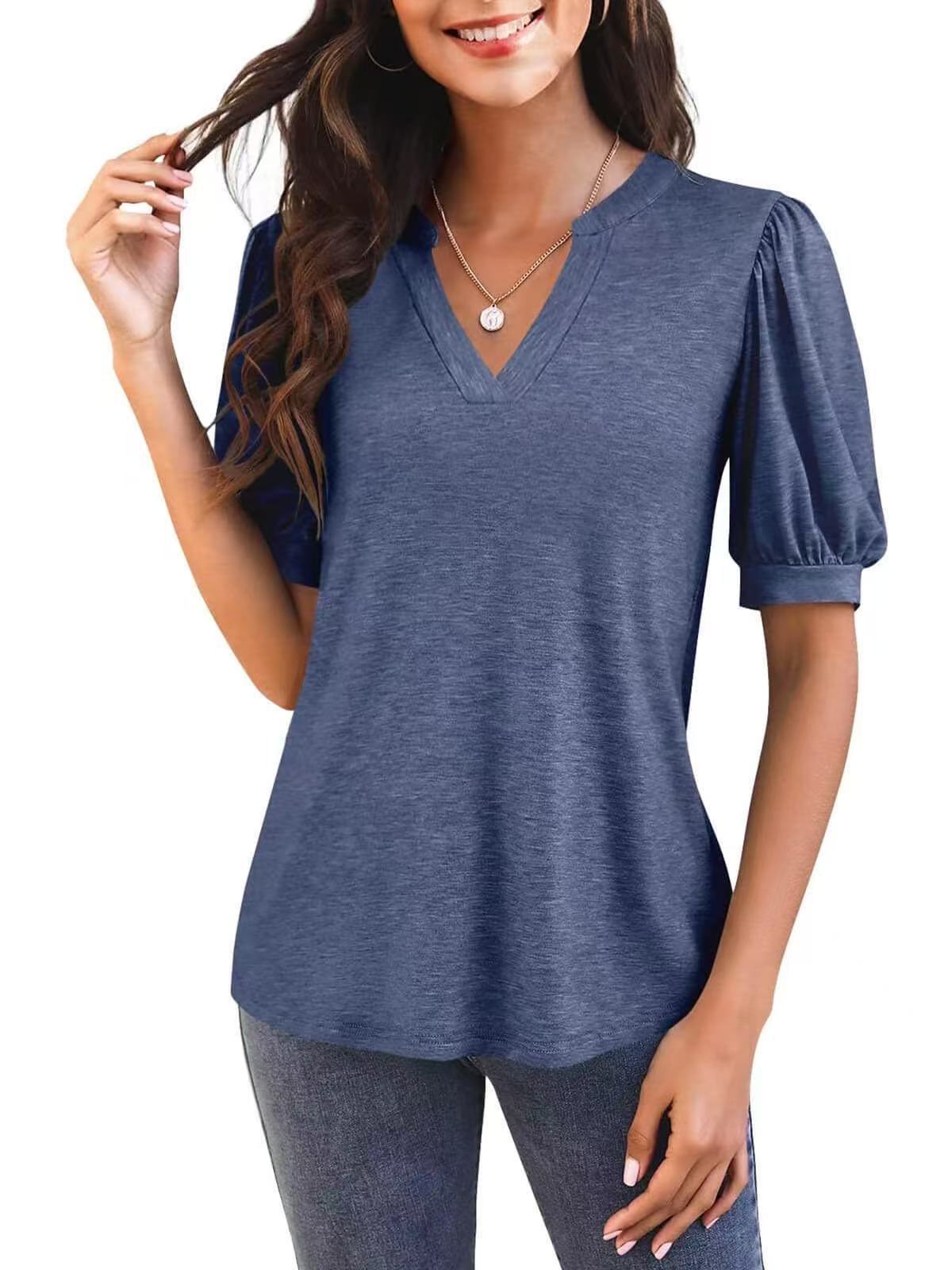 Averyn – Puff Sleeve V-Neck Top