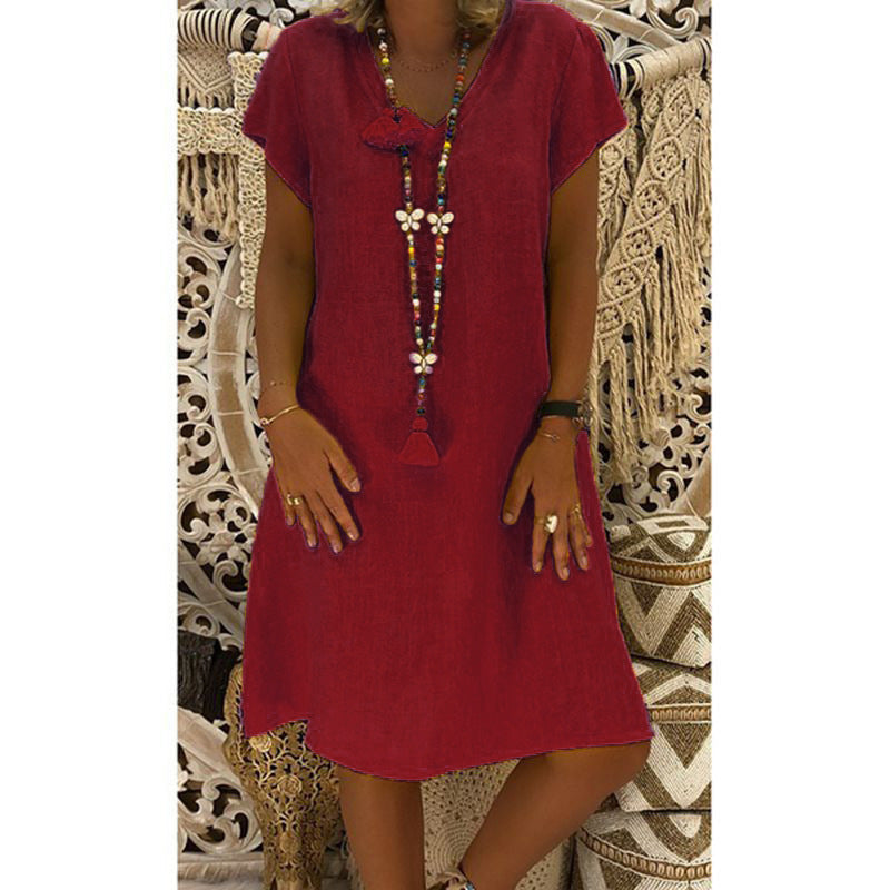 Daena – Relaxed Fit V-Neck Dress