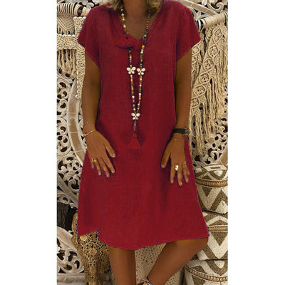 Daena – Relaxed Fit V-Neck Dress