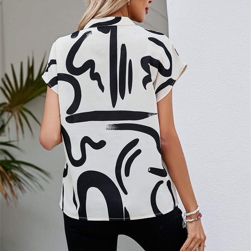 Elonna – Abstract Print Blouse
