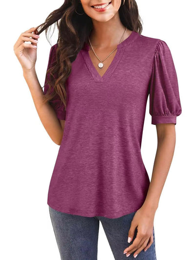 Averyn – Puff Sleeve V-Neck Top