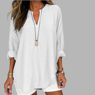 Hazel – Relaxed Fit Notch Neck Blouse