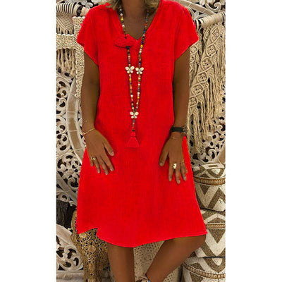 Daena – Relaxed Fit V-Neck Dress