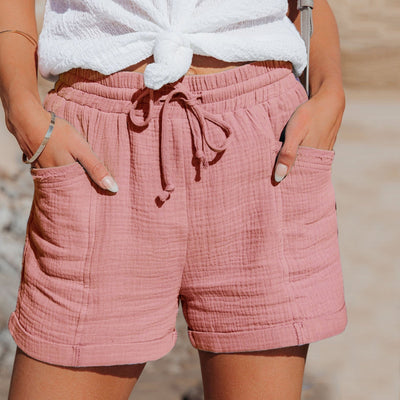 Moira – Textured Drawstring Shorts