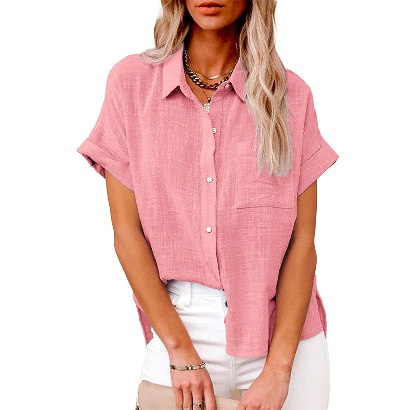 Anastasia – Textured Short Sleeve Polo Shirt