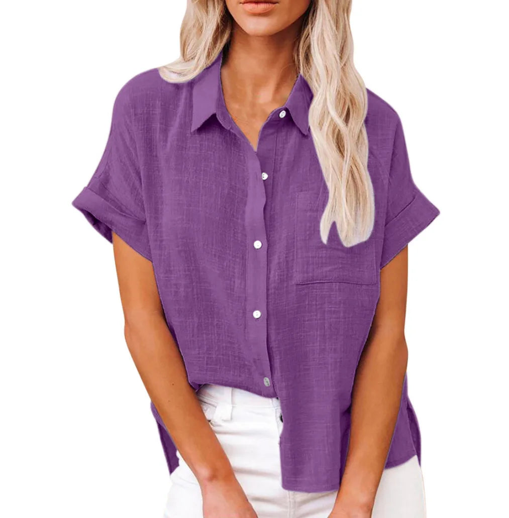 Anastasia – Textured Short Sleeve Polo Shirt