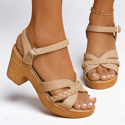 Jessa™ WovenCharm Block Heel Sandals