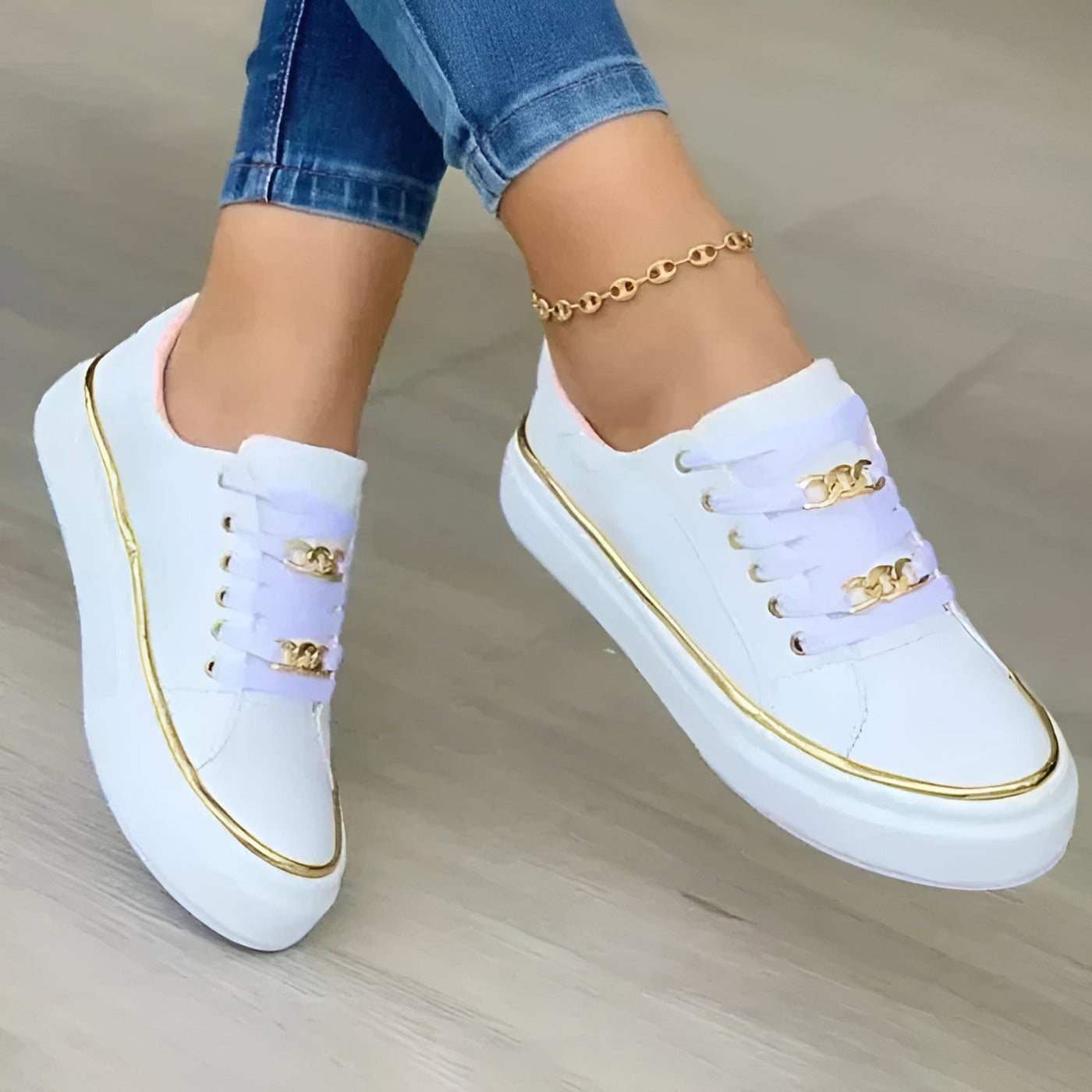 Aveline™ Orthopedic Chain Accent Sneakers