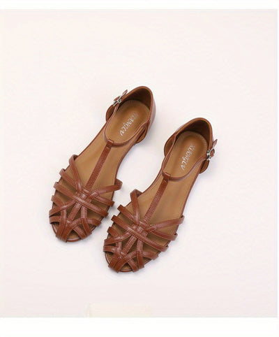 Golda™ Retro Buckled Flat Sandals