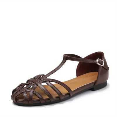 Golda™ Retro Buckled Flat Sandals