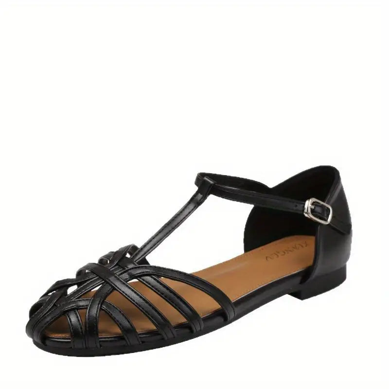 Golda™ Retro Buckled Flat Sandals